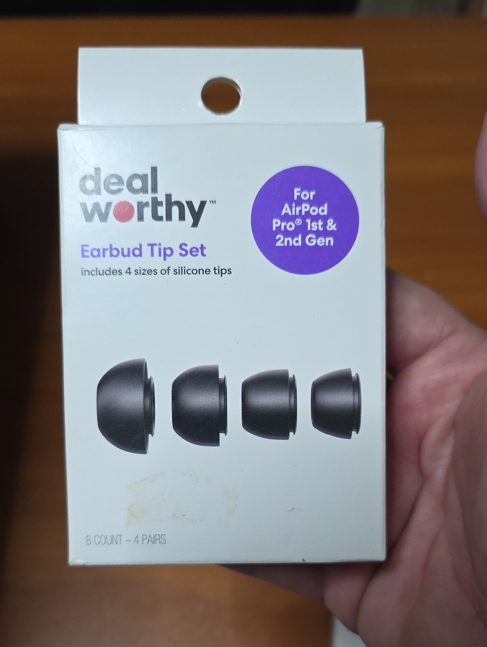 deaworthy Earbud Tip Set – Black Silicone Replacement Tips for AirPod Pro